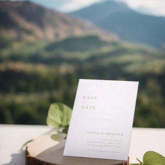 salie groene save the date kaarten modern minimali