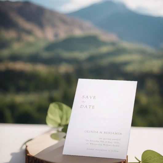 salie groene save the date kaarten modern minimali