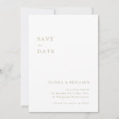 salie groene save the date kaarten modern minimali (Voorkant)