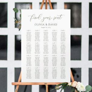 Salie Groene Script 20 tafel Zitplaats Chart Poster