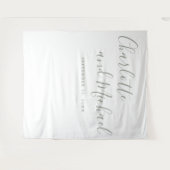 Salie Groene Script Bruidsfotohokje Achtergrond Wandkleed (Voorkant (horizontaal))