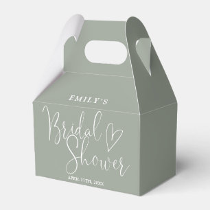 Salie Groene Script Calligrafie Bruidsdouche Bedankdoosjes