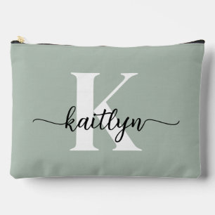 Salie Groene Script Monogram Etui