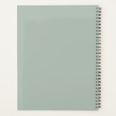 Salie Groene Script Monogram Planner (Achterkant)