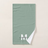 Salie Groene Script Naam Monogram Handdoek (Handdoek)