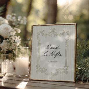 Salie Groene Sierlijst Trouwkaarten & Cadeaus Poster