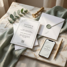 Salie Groene Stille Luxe QR Code Huwelijk
