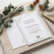 Salie Groene Stille Luxe QR Code Huwelijk