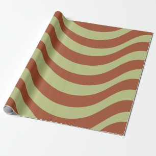 Salie groene streep aardse moderne cadeaurol cadeaupapier