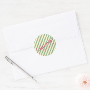 Salie Groene Streep Vier Bridal Shower Ronde Sticker