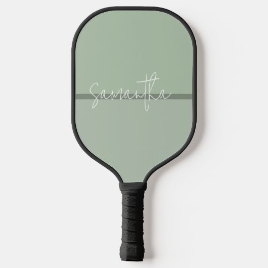 Salie-groene strepen wit monogram pickleball paddle (Achterkant)