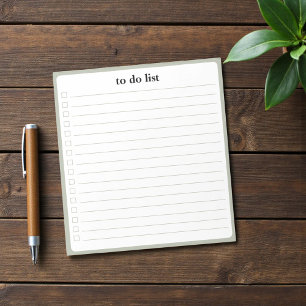 Salie Groene Takenlijst Minimalistische Leraar Notitieblok