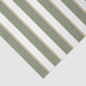 Salie Groene Tan Witte Streep Tissuepapier (Detail)