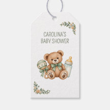 Salie Groene Teddybeer Baby Borrel Cadeautags