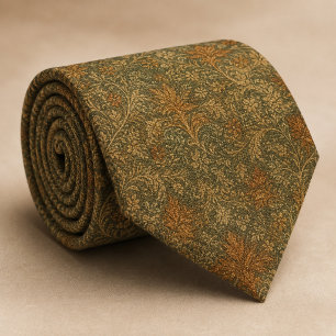 Salie Groene Terracotta Barokke Bloem Stropdas