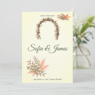 Salie Groene Terracotta Pampas Boog Save The Date