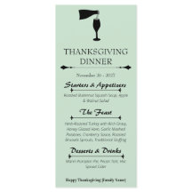 Salie Groene Thanksgiving Diner Menu Kaart