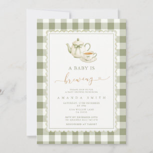 Salie Groene Thee Feestje Baby Shower Uitnodiging