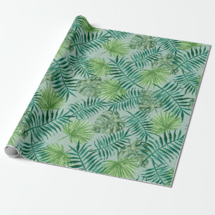 Salie Groene Tropische Bladeren Cadeaupapier