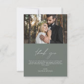 Salie Groene Trouw Handgeschreven Bedankt 2 Foto's (Achterkant)