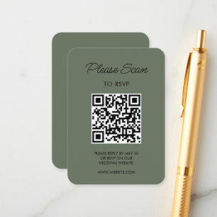 Salie Groene Trouw RSVP Modern Minimalistisch Eenv Informatiekaartje