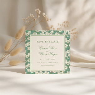 Salie Groene Tuin Chinoiserie Vierkant Save the Da Kaart