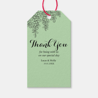 Salie Groene Varensblad Huwelijks Cadeautag Cadeaulabel