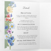 Salie Groene Wilde Bloem Drievoudige Trouw Uitnodi Drieluik Programma (Binnenzijde eerst)