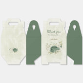 Salie groene witte bloemen bruiloft bedankdoosjes (Ongevouwen)