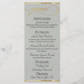 Salie - Krans Monogram & Dank je Bruiloft Menu (Voorkant)