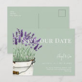  Salie & Lavendel Bruiloft Save Our Date Briefkaart (Voorkant / Achterkant)