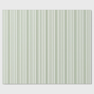 Salie (licht, medium, donker) en witte strepen cadeaupapier