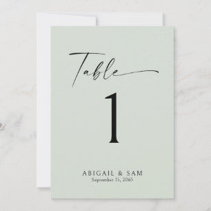 Salie Minimalistische Trouwtafel Nummer Kaart