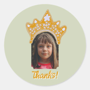 Salie Mist Princess Kroon Bloem Foto Verjaardag Ronde Sticker