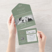 Salie Monogram Alles in één huwelijksuitnodiging All In One Uitnodiging (Afscheurbaar)