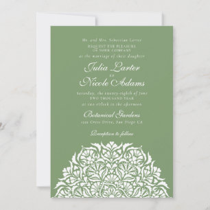 Salie Mos Groen Whimsical Bloemrijke Mandala Bruil Kaart