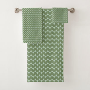 Salie Munt Zigzag Patroon Modern Geometrisch Groen Bad Handdoek