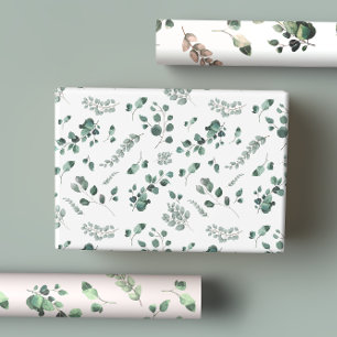Salie & Olijfgroen Eucalyptus Waterverf Inpakpapier Vel