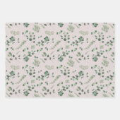 Salie & Olijfgroen Eucalyptus Waterverf Inpakpapier Vel (Voorkant 3)