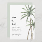 Salie Palmboom Bestemming Save the Date (Voorkant / Achterkant)