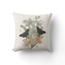 Salie Perzik Vlinder Botanische Bloemenkussen