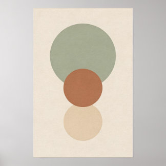 Salie Terracotta Gestapelde Cirkel Abstracte Poste Poster