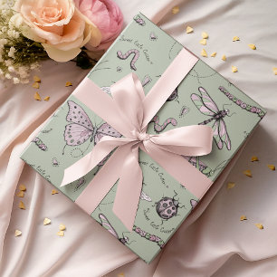 Salie Zoete Kleine Critter Vrouwelijke Blush Roze Cadeaupapier