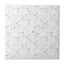 Salieblauwe Aquarel Wilde Bloem Florale Aangepaste