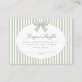Saliegroene gestreepte babyshower-envelopkaart informatiekaartje (Voorkant)