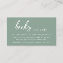 Saliegroene moderne boeken voor babyshower-envelop