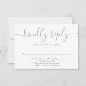 Saliegroene snoerlampen bloemige bruiloft RSVP kaartje (Voorkant)