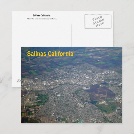 Salinas, Californië Aerial Uitzicht Briefkaart (Voorkant / Achterkant)