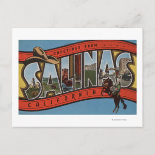 Salinas, Californië - Grote Letter-scènes - Rode Briefkaart