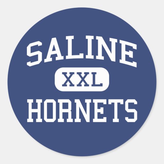 Saline Hornets Middelbare School Saline Michigan Ronde Sticker (Voorkant)